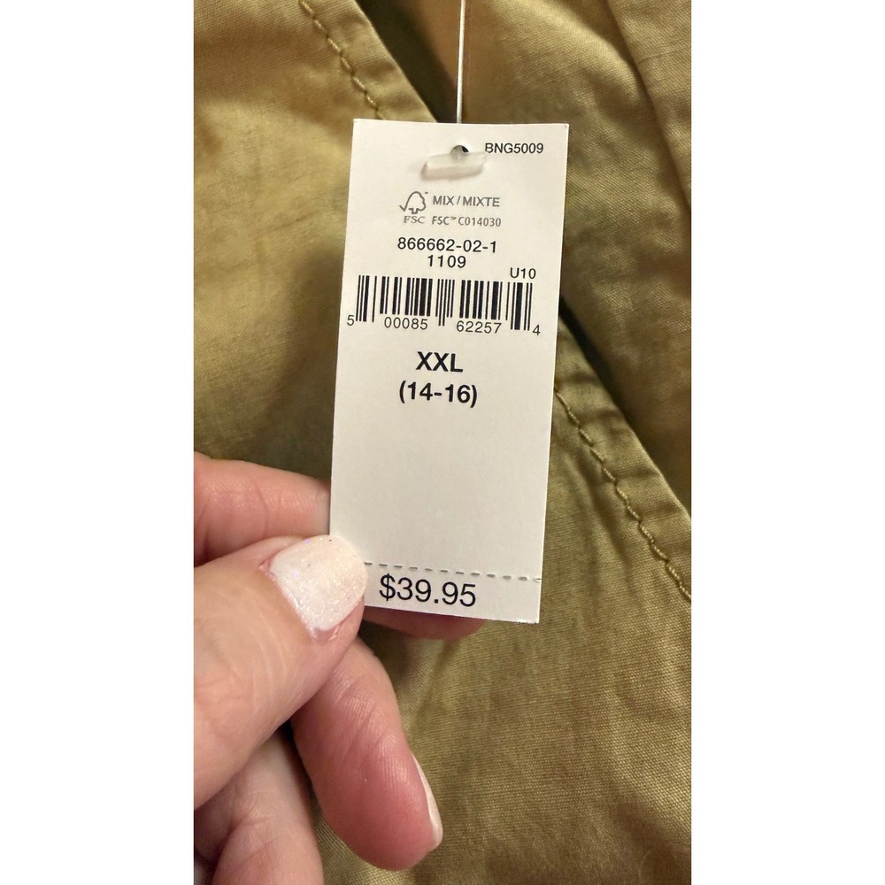 Gap For Good Kids Khaki Cargo Pants Elastic Waist Drawstring XXL 14-16 New - Picture 3 of 8